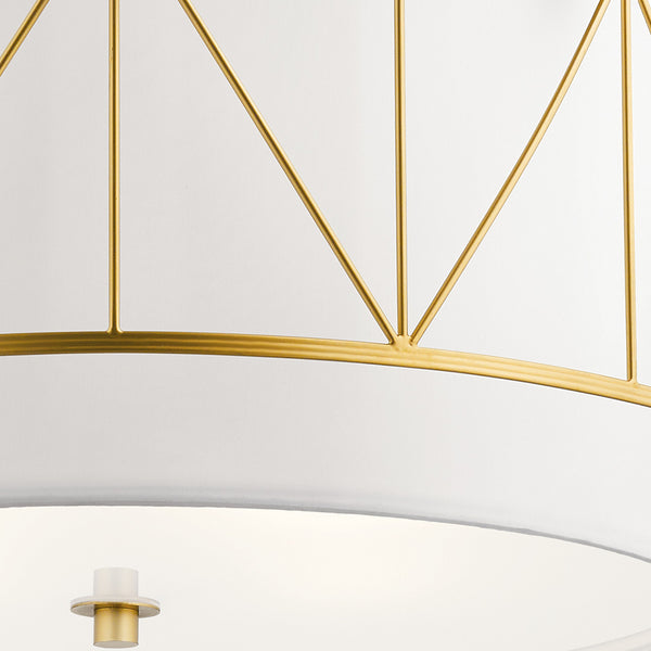 Novak 24" Four Lights Pendant, Satin Etched Glass / Gold