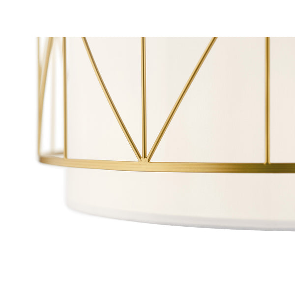 Novak 24" Four Lights Pendant, Satin Etched Glass / Gold