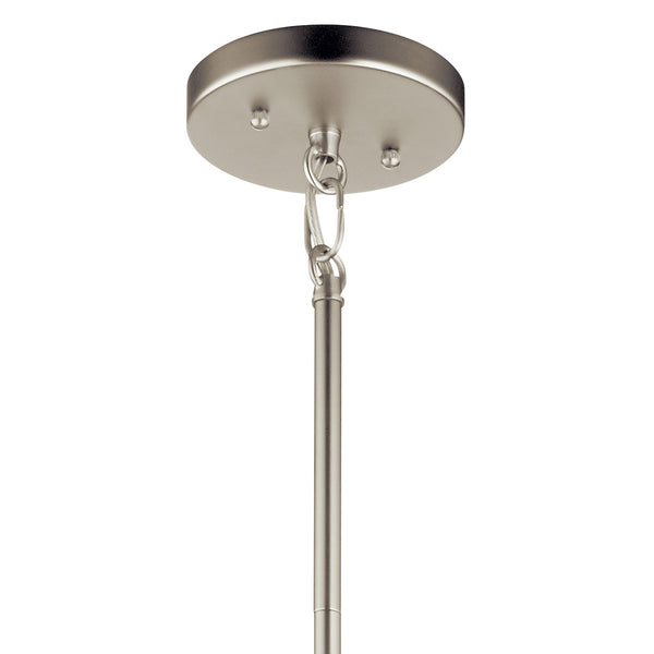 Novak 24" Four Lights Pendant, Satin Etched Glass / Satin Nickel
