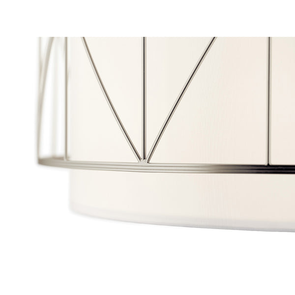 Novak 24" Four Lights Pendant, Satin Etched Glass / Satin Nickel