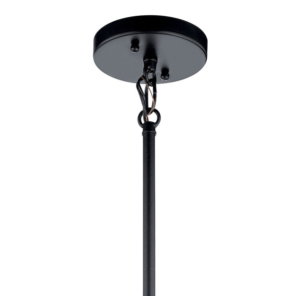 Novak 12" One Light Pendant, Satin Etched Glass / Black