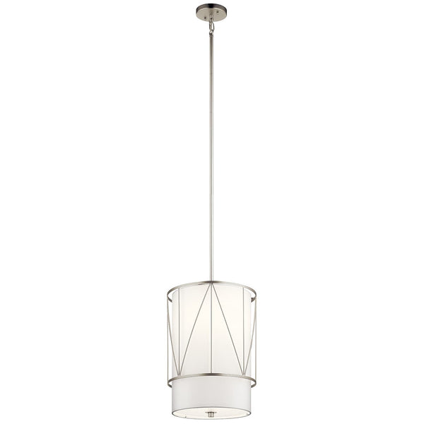 Novak 12" One Light Pendant, Satin Etched Glass / Satin Nickel