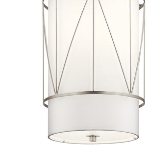 Novak 12" One Light Pendant, Satin Etched Glass / Satin Nickel