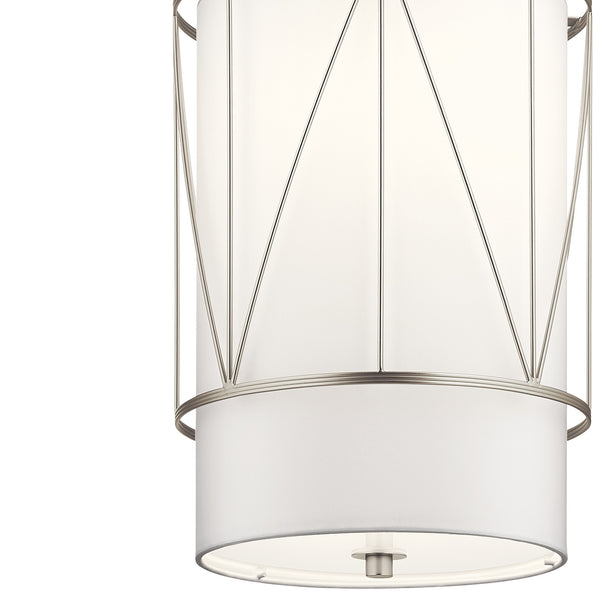 Novak 12" One Light Pendant, Satin Etched Glass / Satin Nickel