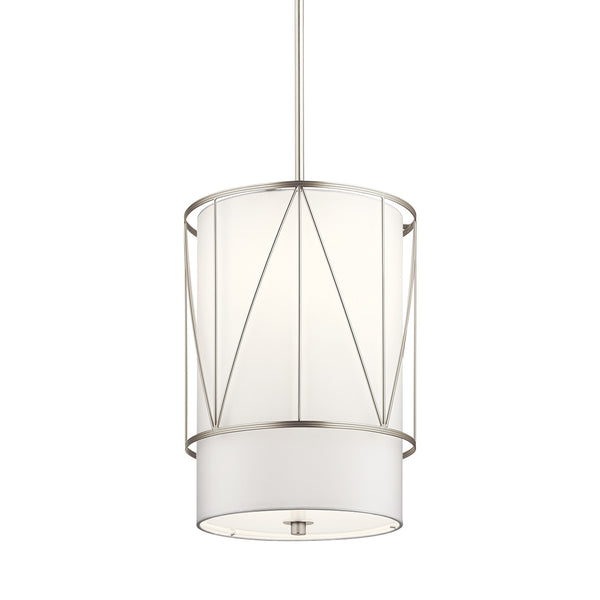 Novak 12" One Light Pendant, Satin Etched Glass / Satin Nickel
