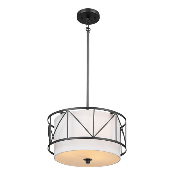 Novak 14" Three Lights Pendant, Black