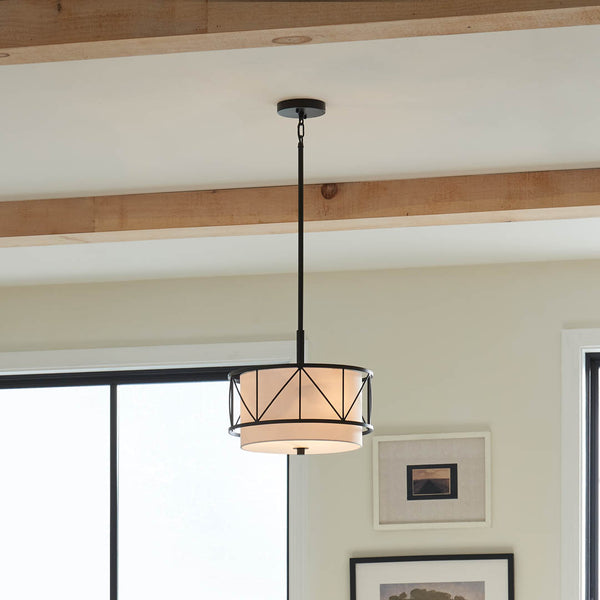 Novak 14" Three Lights Pendant, Black