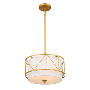Novak 14" Three Lights Pendant, Classic Gold
