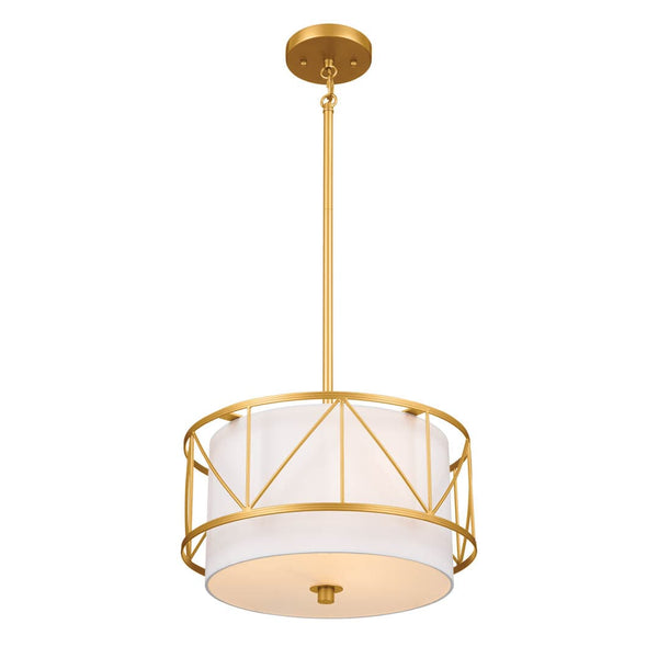 Novak 14" Three Lights Pendant, Classic Gold
