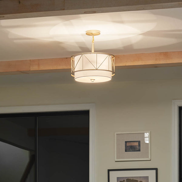 Novak 14" Three Lights Pendant, Classic Gold