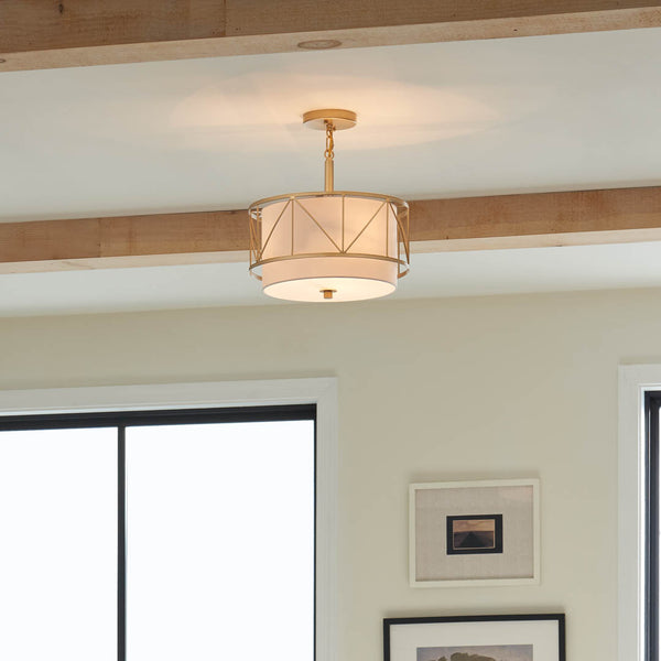 Novak 14" Three Lights Pendant, Classic Gold