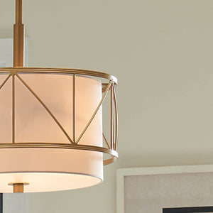 Novak 14" Three Lights Pendant, Classic Gold