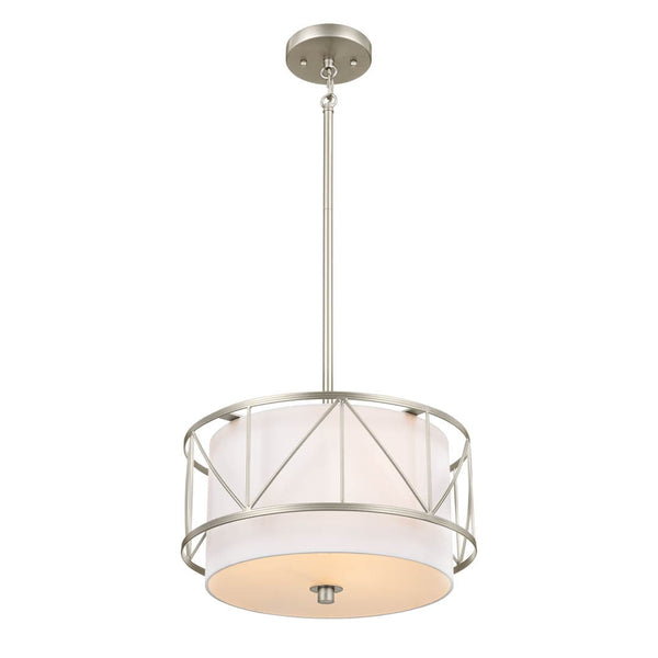 Novak 14" Three Lights Pendant, Satin Nickel