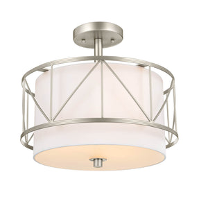 Novak 14" Three Lights Pendant, Satin Nickel