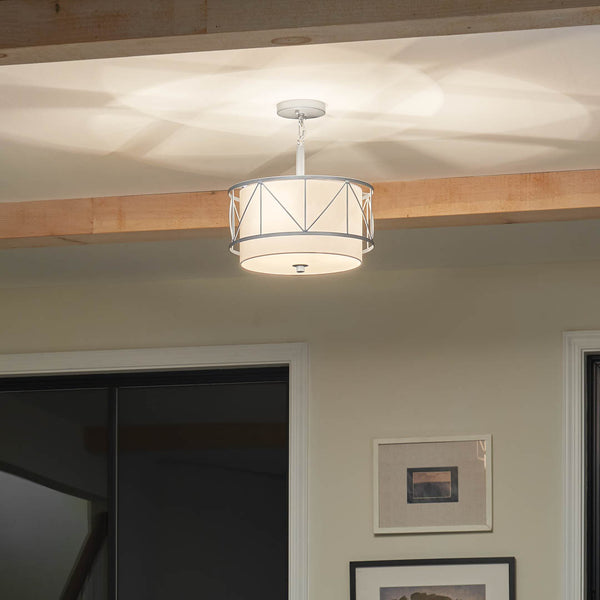 Novak 14" Three Lights Pendant, Satin Nickel