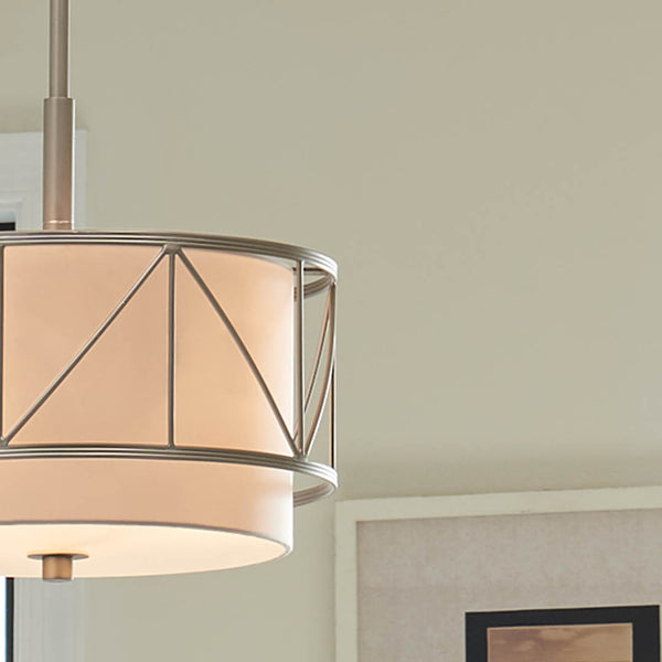 Novak 14" Three Lights Pendant, Satin Nickel