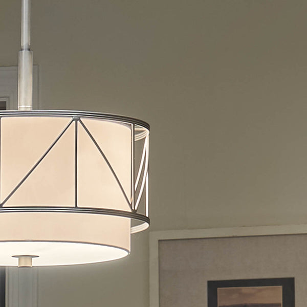 Novak 14" Three Lights Pendant, Satin Nickel