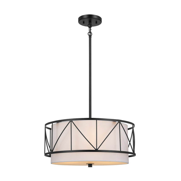 Novak 18" Three Lights Pendant, Black