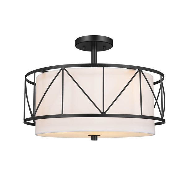 Novak 18" Three Lights Pendant, Black