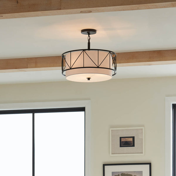 Novak 18" Three Lights Pendant, Black