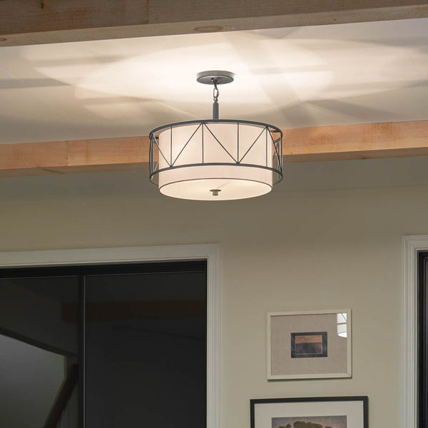 Novak 18" Three Lights Pendant, Black