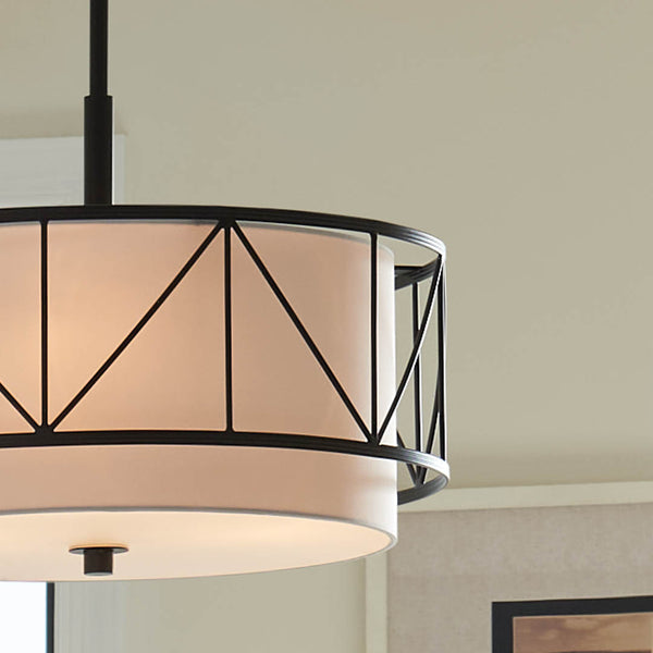 Novak 18" Three Lights Pendant, Black