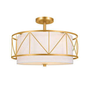 Novak 18" Three Lights Pendant, Classic Gold