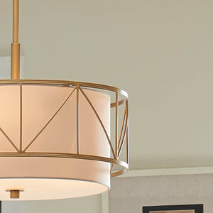 Novak 18" Three Lights Pendant, Classic Gold