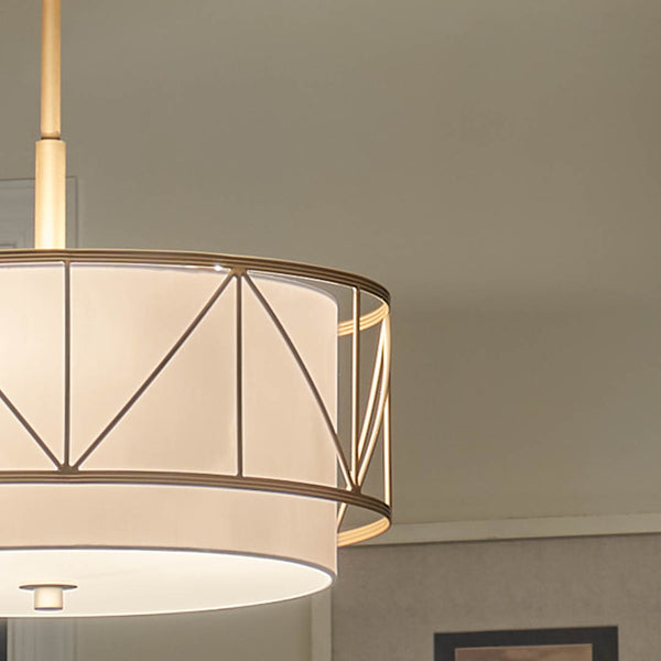 Novak 18" Three Lights Pendant, Classic Gold