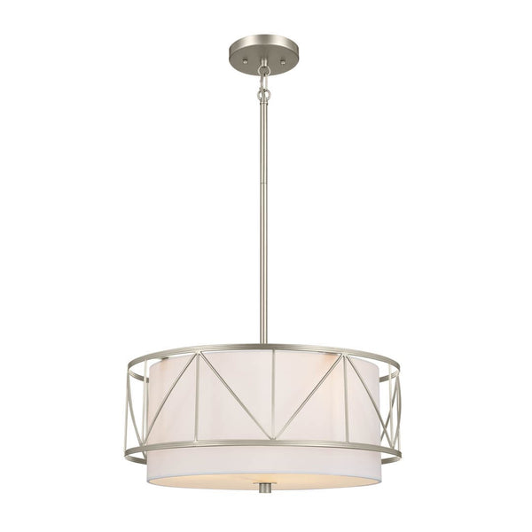 Novak 18" Three Lights Pendant, Satin Nickel