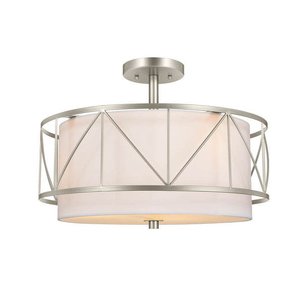 Novak 18" Three Lights Pendant, Satin Nickel