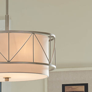 Novak 18" Three Lights Pendant, Satin Nickel