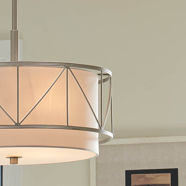 Novak 18" Three Lights Pendant, Satin Nickel