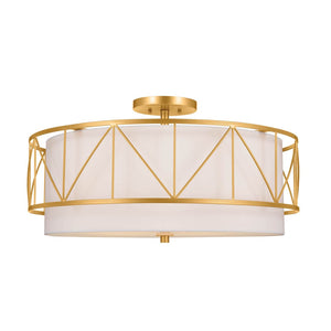 Novak 24" Four Lights Semi Flush, Classic Gold