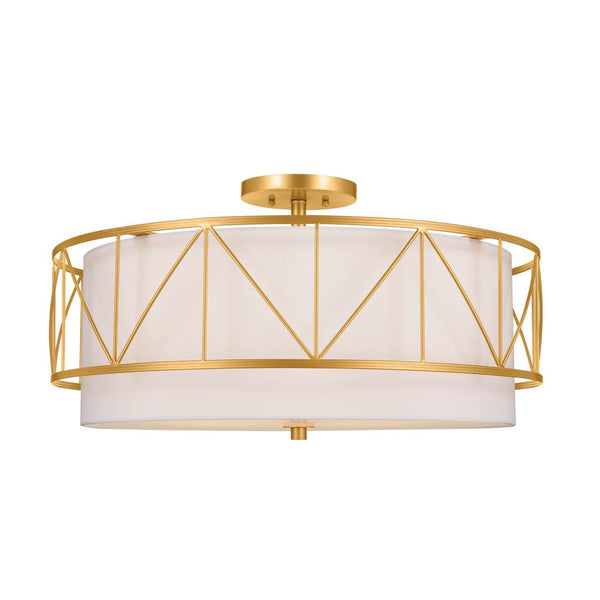 Novak 24" Four Lights Semi Flush, Classic Gold
