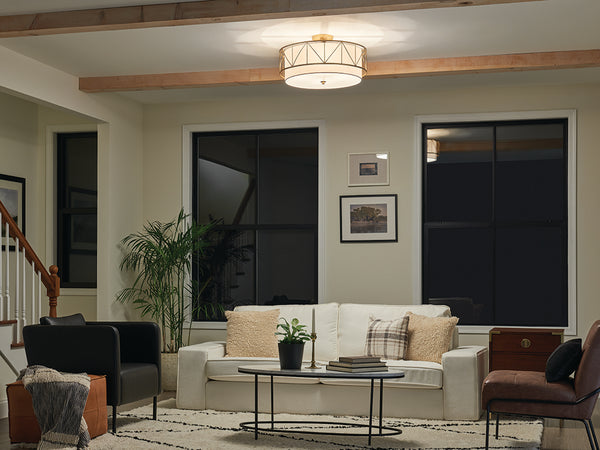 Novak 24" Four Lights Semi Flush, Classic Gold