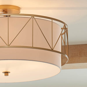 Novak 24" Four Lights Semi Flush, Classic Gold