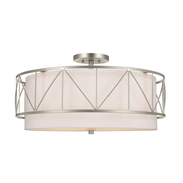 Novak 24" Four Lights Semi Flush, Satin Nickel