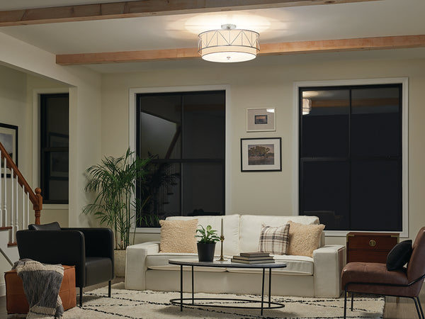 Novak 24" Four Lights Semi Flush, Satin Nickel