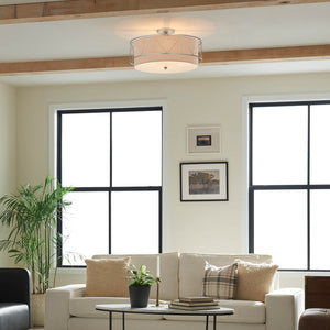 Novak 24" Four Lights Semi Flush, Satin Nickel