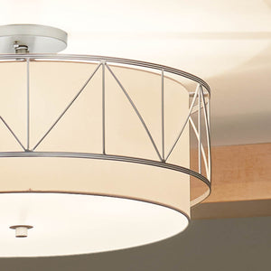 Novak 24" Four Lights Semi Flush, Satin Nickel