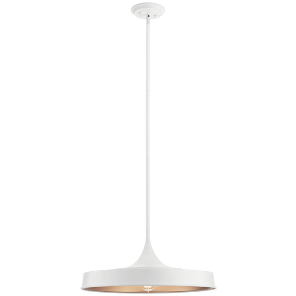 Cade 10" One Light Pendant, White