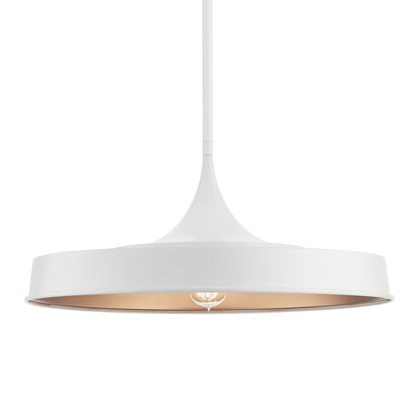 Cade 10" One Light Pendant, White