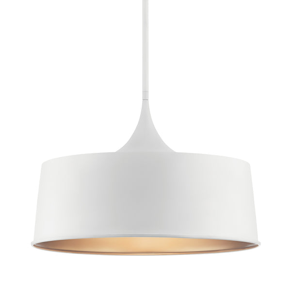 Cade 23" One Light Pendant, White