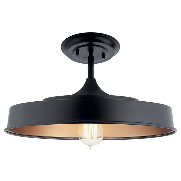 Cade 6" One Light Semi Flush, Black