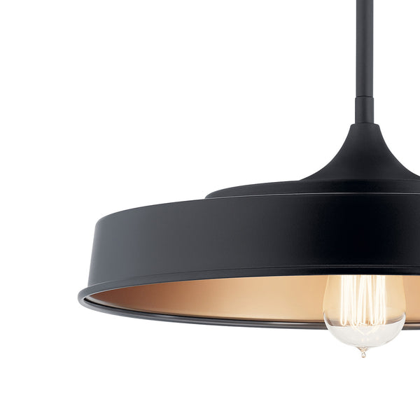 Cade 6" One Light Semi Flush, Black