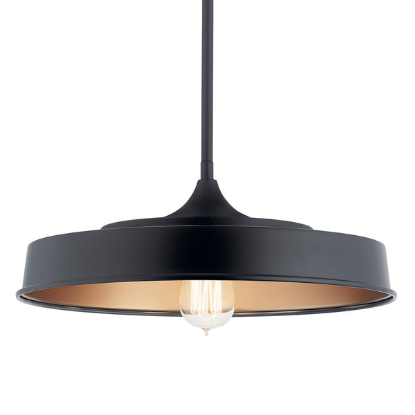Cade 6" One Light Semi Flush, Black