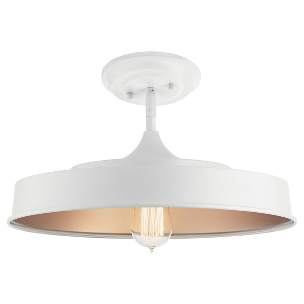 Cade 6" One Light Semi Flush, White