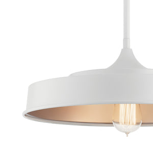 Cade 6" One Light Pendant, White