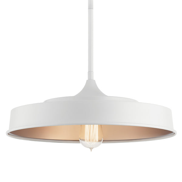Cade 6" One Light Semi Flush, White